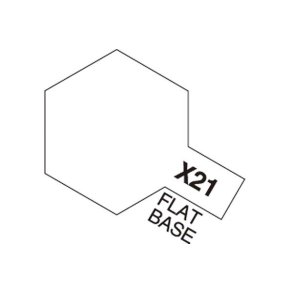 X-21 Flat Base, Acrylic Mini 10 ml (penselmaling, blank) - Tamiya